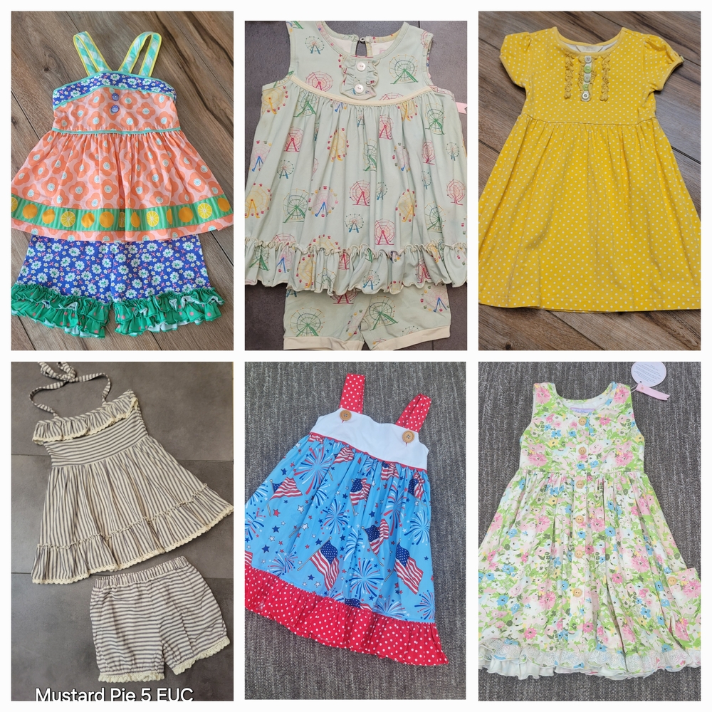 Matilda Jane Kids Dress Set - Floral, Stripes, and Polka Dots